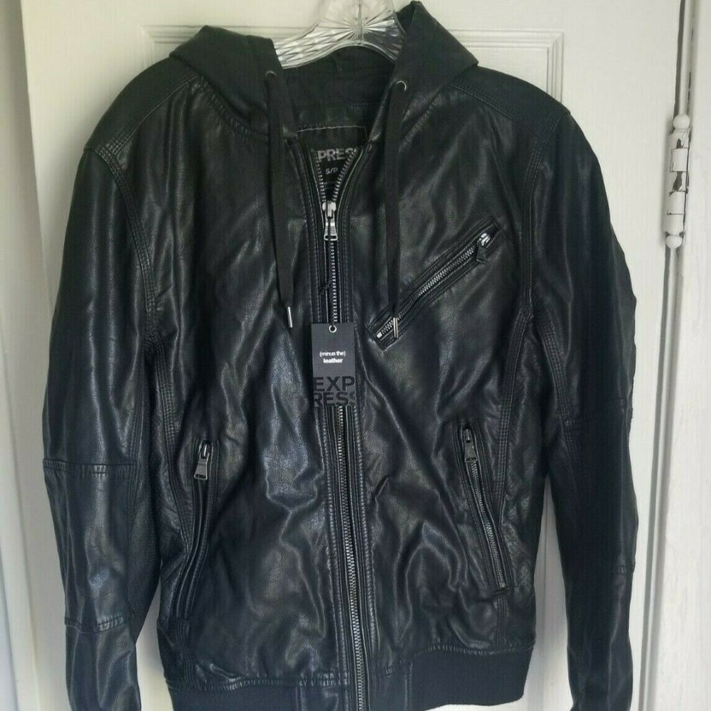 Express Womens Minus The Leather Hooded Jacket Small